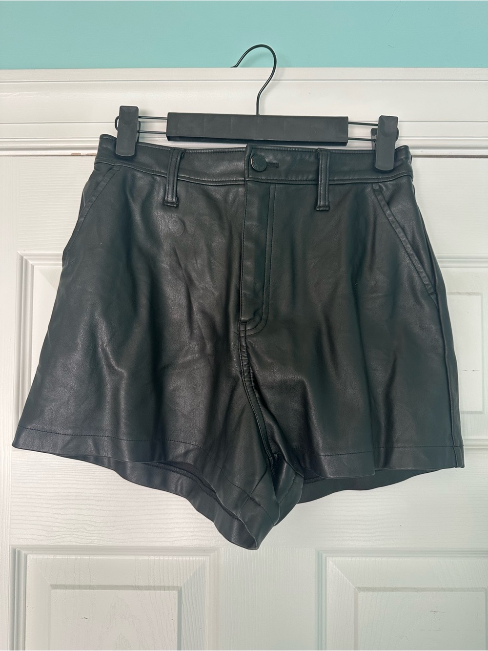 Hollister Black Faux Leather High-Waist Women's Shorts